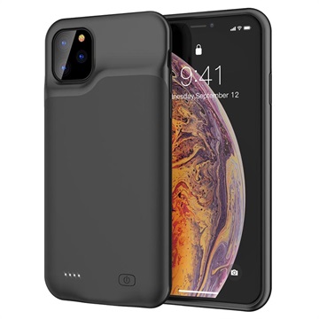 iPhone 11 Pro Max Back-up Batterij Case 6500mAh Zwart
