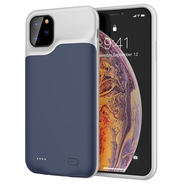 iPhone 11 Pro Max Back-up Batterij Case 6500mAh Donkerblauw-Grijs