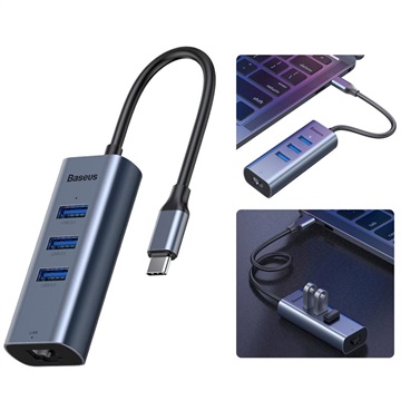 Baseus Enjoy Usb C To Rj45 Internet Adapter Met Hub huismerk kopen in de aanbieding Baseus Enjoy Usb C To Rj45 Internet Adapter Met Hub huismerk kopen in de aanbieding