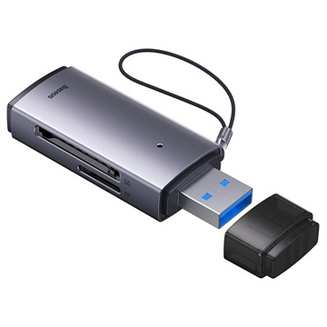 Baseus Lite Series USB-A SD-MicroSD Geheugenkaartlezer Grijs