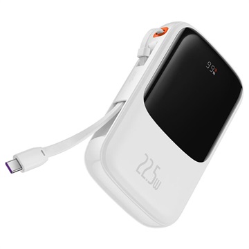 Baseus Qpow Pro Powerbank met USB-C Kabel 10000mAh Wit