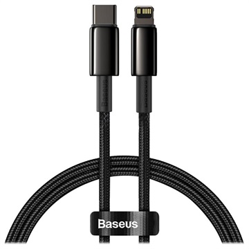 Baseus Tungsten Gold USB-C-Lightning Kabel 20W 1m Zwart