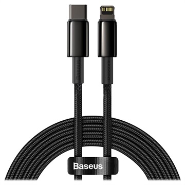 Baseus Tungsten Gold USB-C-Lightning Kabel 20W 2m Zwart
