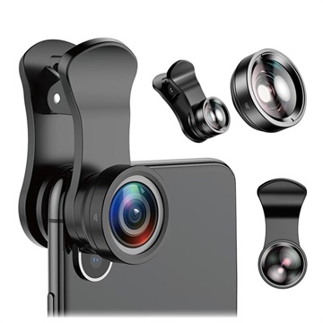 Baseus Universele Camera Lens Set Wide Angle Macro Zwart huismerk kopen in de aanbieding