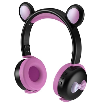 Bear Ear Bluetooth Koptelefoon BK7 met LED Zwart