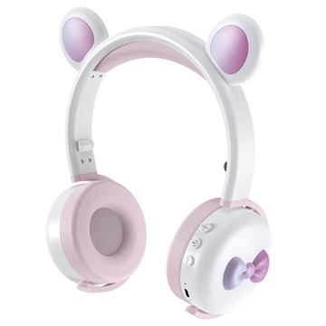 Bear Ear Bluetooth Koptelefoon BK7 met LED Wit