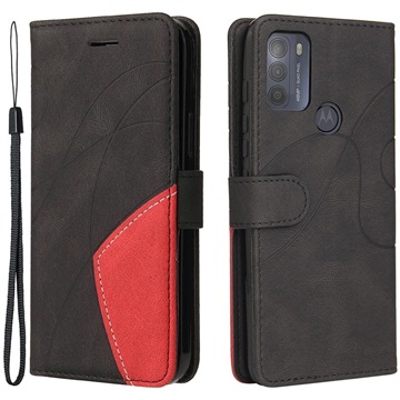Bi-Color Series Motorola Moto G50 Wallet Case Zwart