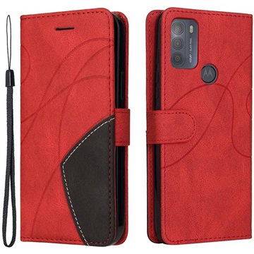 Bi-Color Series Motorola Moto G50 Wallet Case Rood
