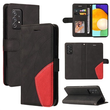 Bi-Color Series Samsung Galaxy A52 5G Wallet Case Zwart