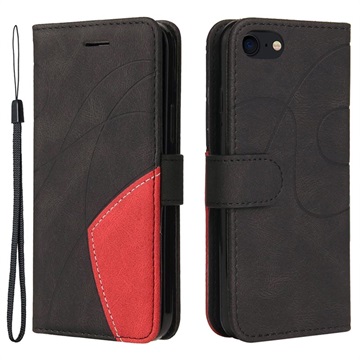 Bi-Color Series iPhone 7-8-SE (2020)-SE (2022) Wallet Case Zwart