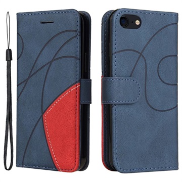 Bi-Color Series iPhone 7-8-SE (2020)-SE (2022) Wallet Case Blauw