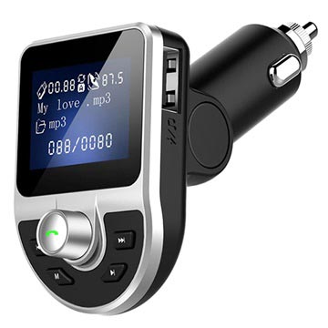 Dubbele USB-autolader & Bluetooth FM Transmitter BT39 Zwart