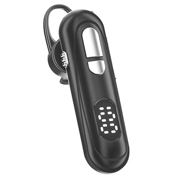 Bluetooth-headset met microfoon en lcd-scherm zwart