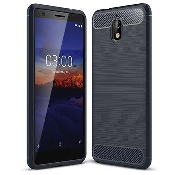 Brushed Tpu Nokia 31 Plus Cover Carbon Fiber Donkerblauw huismerk kopen in de aanbieding