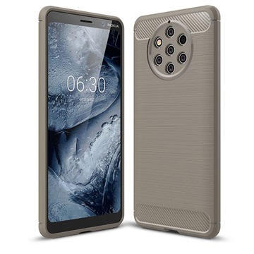 Brushed Tpu Nokia 9 Pureview Cover Carbon Fiber Grijs huismerk kopen in de aanbieding
