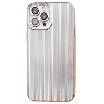 iPhone 12 Pro Geborsteld TPU-hoesje met Cameralensbeschermer Zilver