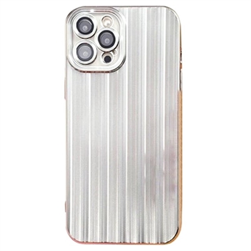 iPhone 14 Pro Geborsteld TPU-hoesje met Cameralensbeschermer Zilver