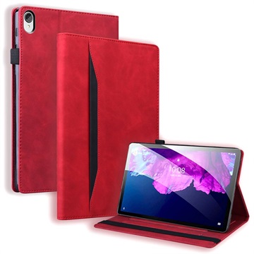 Zakelijke stijl Lenovo Tab P11 Smart Folio-hoes rood