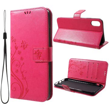 Butterfly Series iPhone XI Wallet Hoesje Hot Pink
