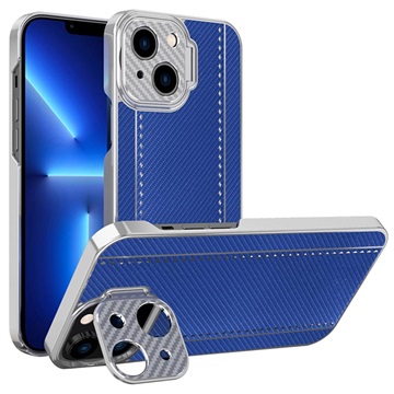 CamStand iPhone 13 Hybrid Cover Koolstofvezel Blauw