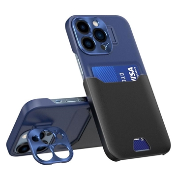 CamStand iPhone 14 Pro Cover met Creditcardvak Zwart-Donkerblauw