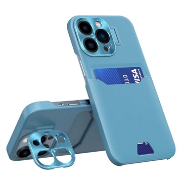CamStand iPhone 14 Pro Cover met Creditcardvak Lichtblauw