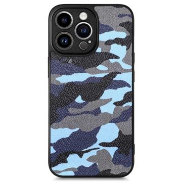 Camouflage Series iPhone 14 Pro Hybrid Case Blauw