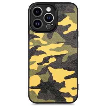 Camouflage Series iPhone 14 Pro Hybrid Case Geel