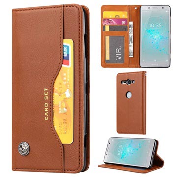 Card Set Serie Sony Xperia XZ2 Compact Wallet Case Bruin