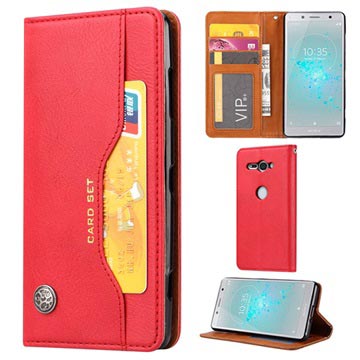 Card Set Serie Sony Xperia XZ2 Compact Wallet Case Rood