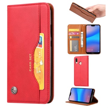 Card Set Series Huawei P30 Lite Wallet Case Rood huismerk kopen in de aanbieding