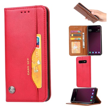 Card Set Series Samsung Galaxy S10E Wallet Case Rood huismerk kopen in de aanbieding