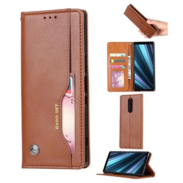 Card Set Series Sony Xperia 1 Wallet Case Bruin huismerk kopen in de aanbieding