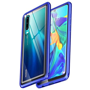 Huawei P30 Cover Met Magnetisch Gehard Glas Achterkant Blauw huismerk kopen in de aanbieding Huawei P30 Cover Met Magnetisch Gehard Glas Achterkant Blauw huismerk kopen in de aanbieding