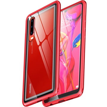 Huawei P30 Cover Met Magnetisch Gehard Glas Achterkant Rood huismerk kopen in de aanbieding Huawei P30 Cover Met Magnetisch Gehard Glas Achterkant Rood huismerk kopen in de aanbieding
