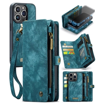 iPhone 15 Pro Caseme 2-in-1 Multifunctional Wallet Case Blue