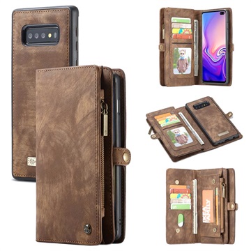 Caseme 2-in-1 Multifunctionele Samsung Galaxy S10 Wallet Case Bruin