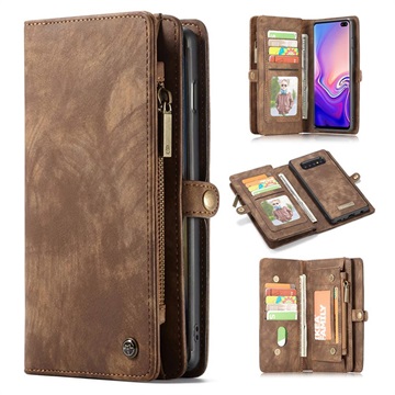 CaseMe 2-in-1 Multifunctionele Samsung Galaxy S10+ Wallet Case Bruin