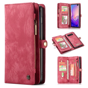 Caseme 2 In 1 Multifunctionele Samsung Galaxy S10 Wallet Case Rood huismerk kopen in de aanbieding