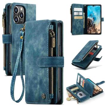 Caseme C30 Multifunctioneel iPhone 14 Pro Max Portemonnee Hoesje Blauw