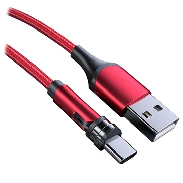 Oplaadkabel met roterende magnetische connector 2m, USB-C rood