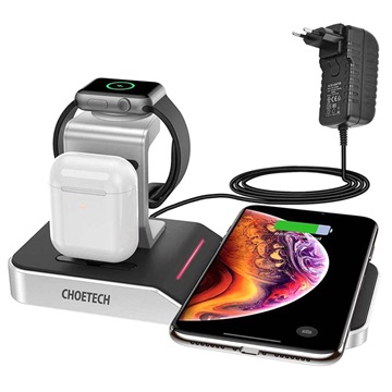 Choetech - 4 in 1 Wireless Qi Charging Dock - Oplader voor Iphone / Ipod / Apple Watch / Apple Airpods