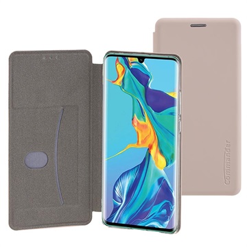 Commander Curve Huawei P30 Pro Flip Case Creme huismerk kopen in de aanbieding