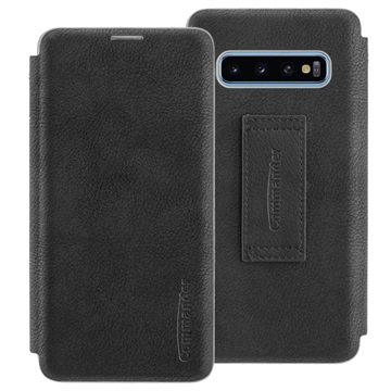Commander Noblesse Samsung Galaxy S10 Leren Flip Case Zwart huismerk kopen in de aanbieding