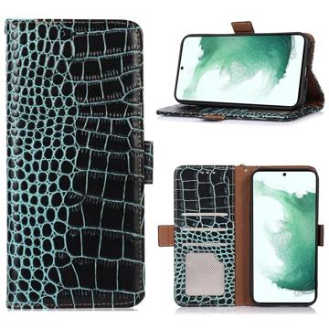 Crocodile Samsung Galaxy A14 Wallet Leren Hoesje met RFID Groen