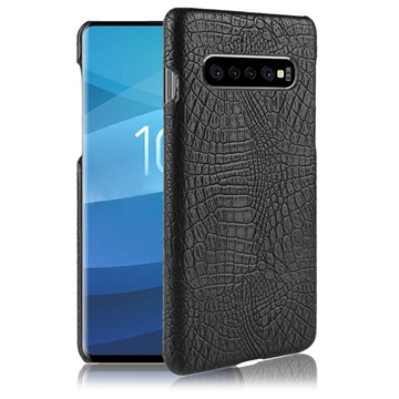 Krokodil Series Samsung Galaxy S10 5G Cover Zwart huismerk kopen in de aanbieding