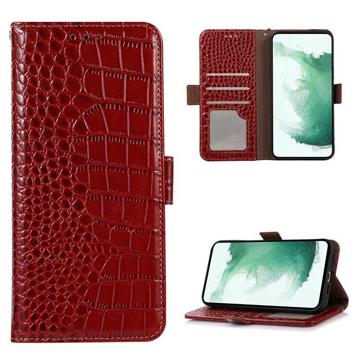 Crocodile Series Huawei Mate 50 Pro Wallet Leren Hoesje met RFID Rood