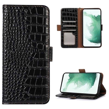 Crocodile Series Huawei Mate 50 Pro Wallet Leren Hoesje met RFID Zwart
