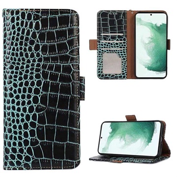 Crocodile Series Samsung Galaxy A53 5G Wallet Leren Hoesje met RFID Groen