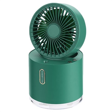 D27 2 Generatie Opvouwbare Ventilator met Luchtbevochtiger Groen
